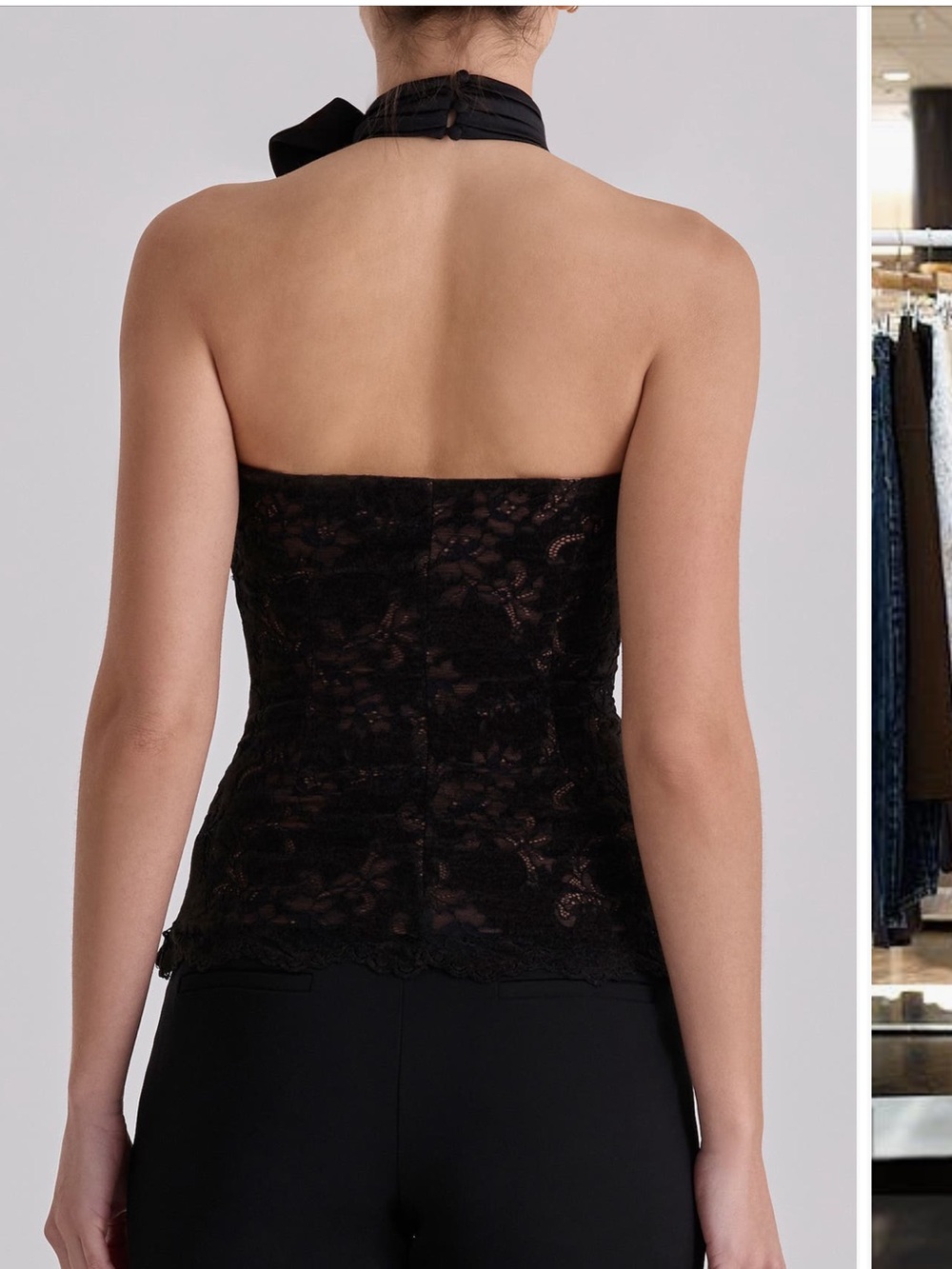 HOUSE OF CB Natalya Bow Halter Lace Top - Picture 2 of 7